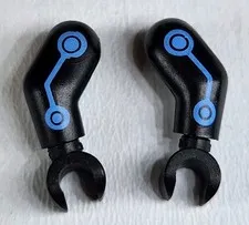 NEW LEGO® Pair of Black Minifigure Arms with black Hands Electro Batman Pattern 