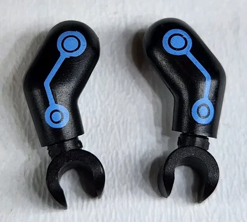 NEW LEGO® Pair of Black Minifigure Arms with black Hands Electro Batman Pattern 