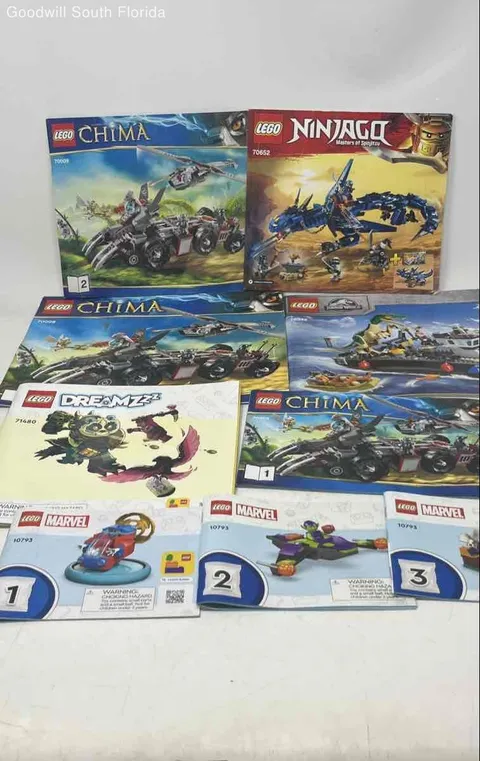 Lot Of 9 Pcs Assorted Lego Multicolor Mixed Instruction Manuals For Age 3+