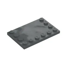LEGO 5x Black Tile, Modified 4 x 6 with Studs on Edges inv.598