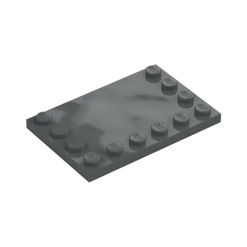 LEGO 5x Black Tile, Modified 4 x 6 with Studs on Edges inv.598