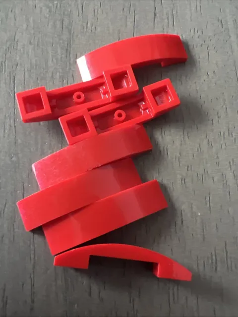 LEGO 93273 Red Slope, Curved 4 x 1 x 2/3 Double 7 Pieces