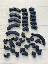 LEGO DARK BLUE LOT 39 PCS MACARONI FACET CURVE BRICK EARTH BLUE BUILDING PIECES