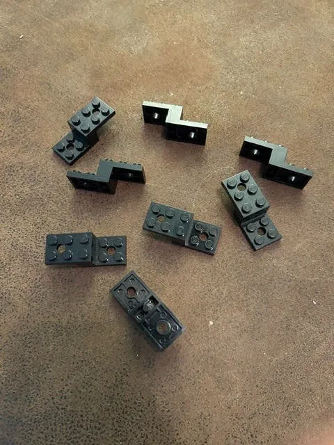 Lego Black 11215 Bracket 5 x 2 x 1 1/3 with 2 Holes and Bottom Tube x8