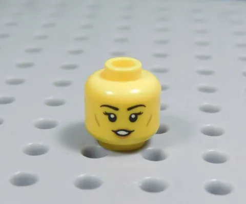 LEGO Female Girl Yellow Dual Sided Head Minifig Star on Forehead AY