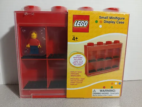 LEGO Small Minifigure Display Storage Case RED with Figure NEW SEALED