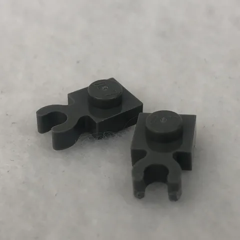 LEGO 4085d Dark Bluish Gray Plate, Modified 1 x 1 W/ Open O Clip Thick (x2)