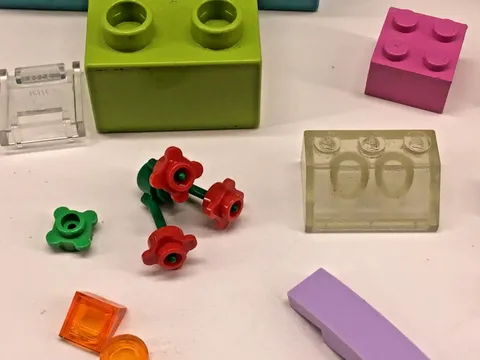Random Lot of 26 LEGO Translucent Pieces Duplo Bricks Flowers Special Colors