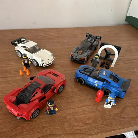 LEGO Speed Champions 4-Car Lot complete sets w/ Mini figures and accessories.