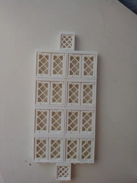 ☀️LOT of 8 Lego White Windows no shutter tabs no glass w/ Lattice Panes + Extra