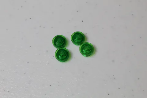 (4) Lego 1x1 Round Plate - Transparent Green
