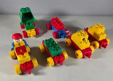 Vintage LEGO Duplo Vehicle Train Base Lot Rolling Chassis Clown Car Dump Truck