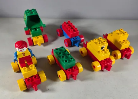 Vintage LEGO Duplo Vehicle Train Base Lot Rolling Chassis Clown Car Dump Truck