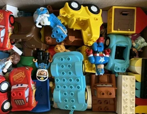 Lego Duplo 100 Piece + 1 Figure + 1 Train/Car Lot Building Bricks Blocks Random
