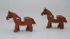 #7 LEGO Castle potc 2 reddish brown horses minifigure land animal 7092 4193 7635