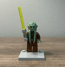 LEGO Star Wars Kit Fisto Minifigure Plastic Figure with Green Lightsaber