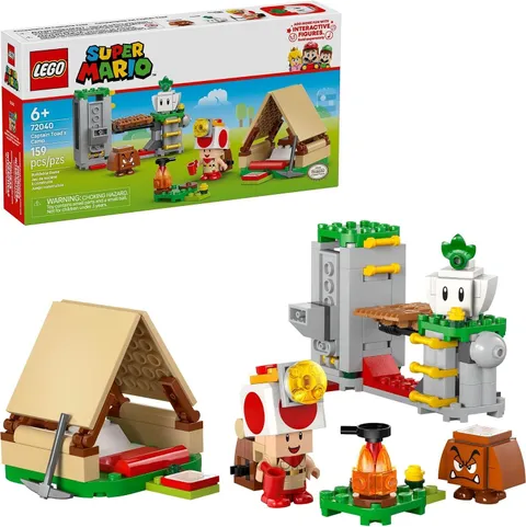 LEGO Super Mario Captain Toad’s Camp Building Toad, Goomba, & Turnip Toy (72040)
