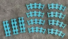 Lot of 11 LEGO Friends Medium Azure Train Tracks 85976 25086 Blue Amusement Park