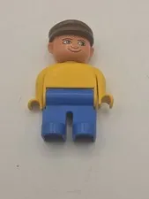 Lego Duplo Worker Man Dad W/ Brown Hat 2.5" Mini Figure Minifig Lego 4555