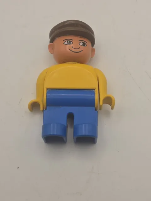 Lego Duplo Worker Man Dad W/ Brown Hat 2.5" Mini Figure Minifig Lego 4555