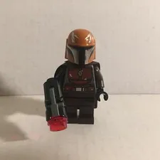 Authentic Lego Star Wars Brown Mandalorian Lego Minifigure with Blaster