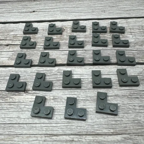 LEGO Parts - 2 x 2 Flat Corner Plates, Dark Bluish Gray, Part # 2420 - QTY 23