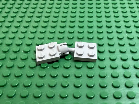 1990s LEGO Old Gray Plate 2x2 w/Tow Ball Socket 4 Slots 6852 2147 #3729 3730