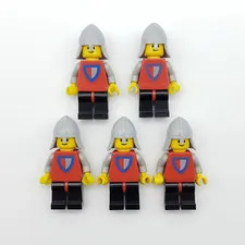 Lot of 5 Lego Classic Castle Knight Minifigures 1980s Vintage 6002 0016 677 6077