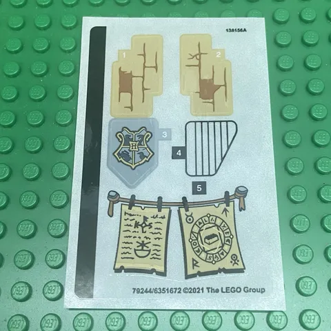 LEGO Sticker Sheet for Set 76387 Hogwarts: Fluffy Encounter New Authentic Decals