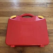 LEGO Red Carrying Case with Yellow Latches, Handle, 6 Compartments, Portable