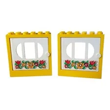 Lot Of 2 1980’s LEGO Fabuland Door Frame 2” Or Window Legos Toys Vintage Yellow