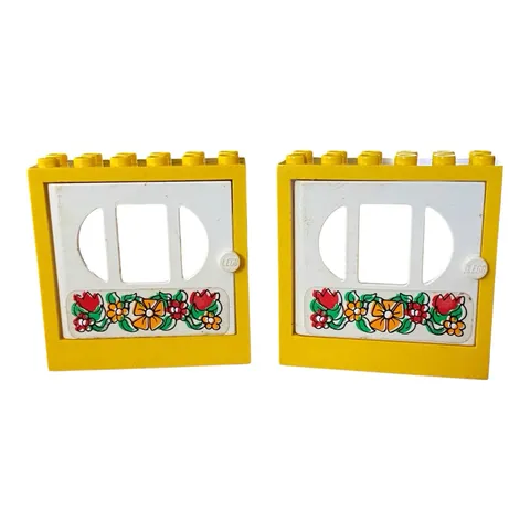 Lot Of 2 1980’s LEGO Fabuland Door Frame 2” Or Window Legos Toys Vintage Yellow