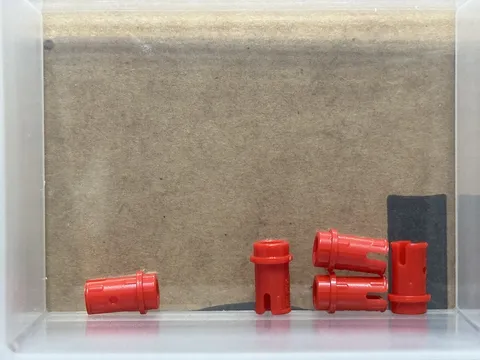 LEGO Parts - Red Technic, Pin 1/2 with Friction Ridges - No 89678 - QTY 5