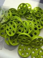LEGO-NEW-#4185-LIME-TECHNIC WEDGE BELT WHEEL/PULLY-10 PIECES