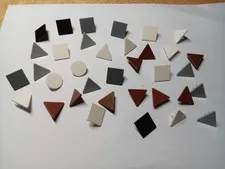 LEGO BULK LOT OF 35 CLIP ON BLANK SIGNS TRIANGLE SQUARE 2X2 MIXED COLORS