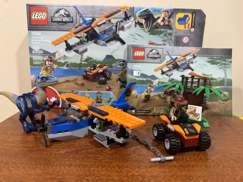 LEGO Jurassic World 75942 Velociraptor Biplane Rescue 101pc Minifigures Retired