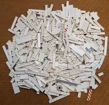 LEGO 400pcs White Tiles 1x2 1x3 1x4 1x6 1x8 2x4 2x2 Mix Tiles Flat Plate Smooth