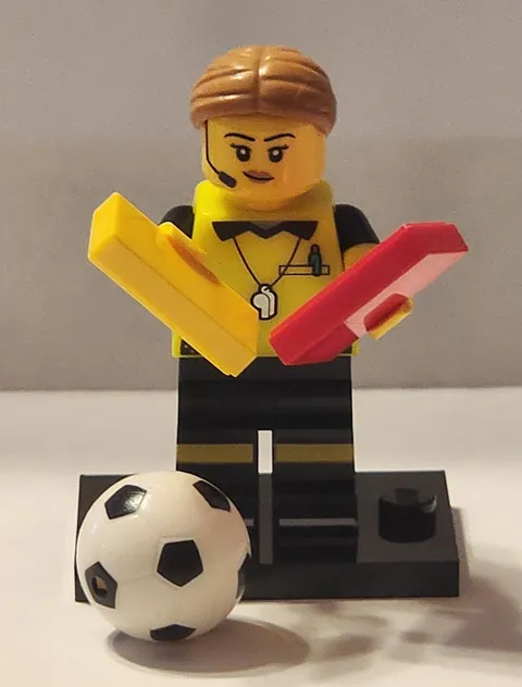 LEGO Football (Soccer) Referee Minifigure w/ Flag, Ball - Series 24 - 71037
