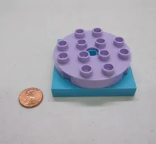 Lego Duplo Azure Blue & Purple Turntable Swivel Turn Table Block Specialty Part
