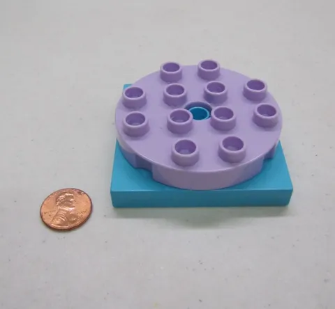 Lego Duplo Azure Blue & Purple Turntable Swivel Turn Table Block Specialty Part