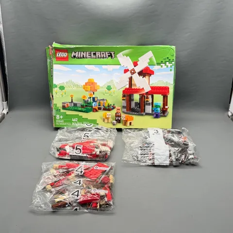 LEGO Minecraft The Windmill Farm Set 21262 Incomplete Box Bags 3 4 5