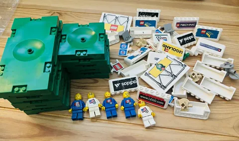 LEGO Soccer Stadium Lot, Green Baseplates w/ Player Minifigs