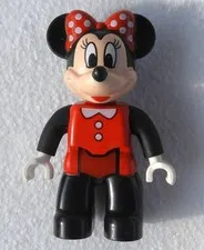 Lego Duplo Minnie Mouse with Red Black White Pink Bow Suit, Toy Figure