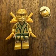 LEGO NINJAGO Lloyd Golden Ninja Minifigure final battle with extra head/hair