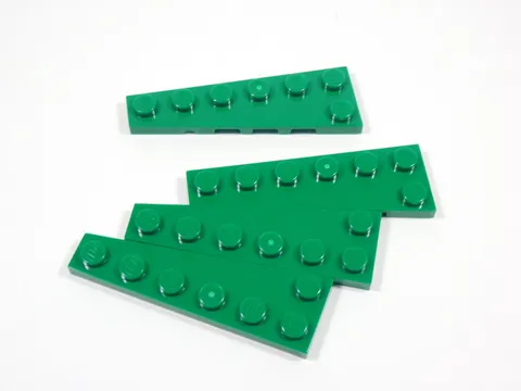LEGO Lot of 4 Green 6x2 Wing Plates LEFT AND RIGHT S6