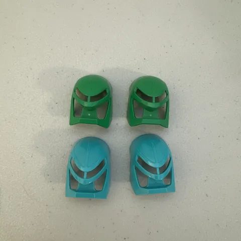 LEGO Bionicle Miru - Kanohi Mask  Green Teal Blue Lot Of 4