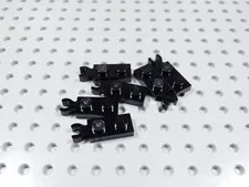 LEGO Lot of 6 Black 1x2 Plates w/ Horizontal Clip on End BF