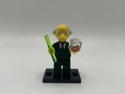 LEGO The Simpsons Mr. Burns Minifigure W/ Blinky Radioactive Rod Toy