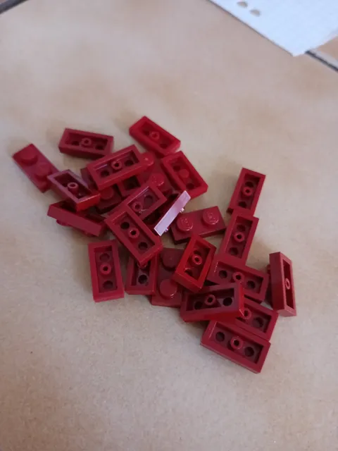 No 112 25x Lego Plate 3023 1x2 Red Brown