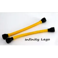 2 LEGO Technic Yellow Flexible Hose 8.5 with Black Fixed Stud Ends (64230  6211)